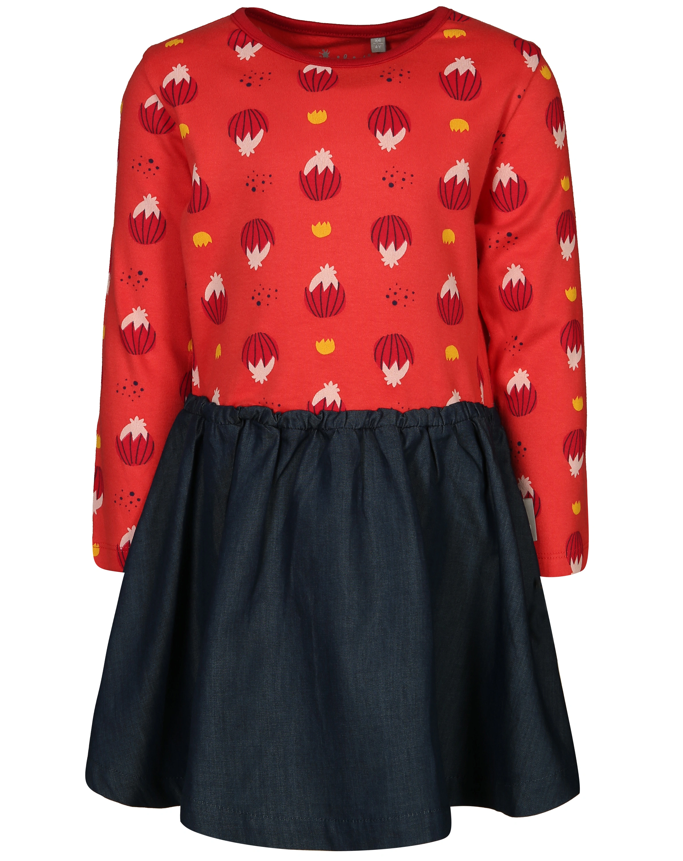 Langarmkleid KATZE in rot/dunkelblau