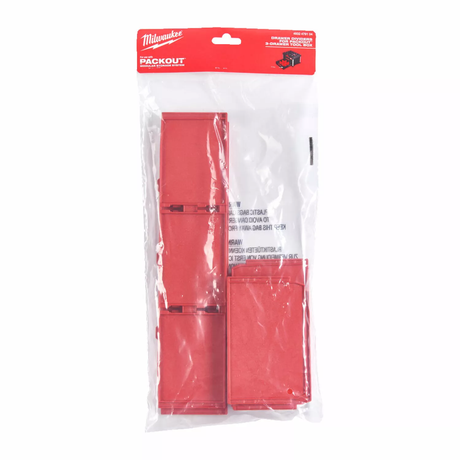 Milwaukee 4932479104 Verdelers voor Milwaukee Packout koffer met 3 lades