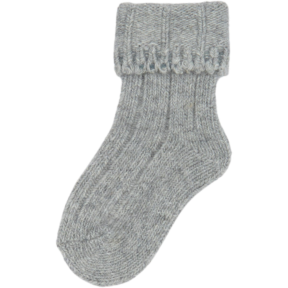 Køb minipop® Light Grey Melange Minipop Uld Heavy Baby Strømpe