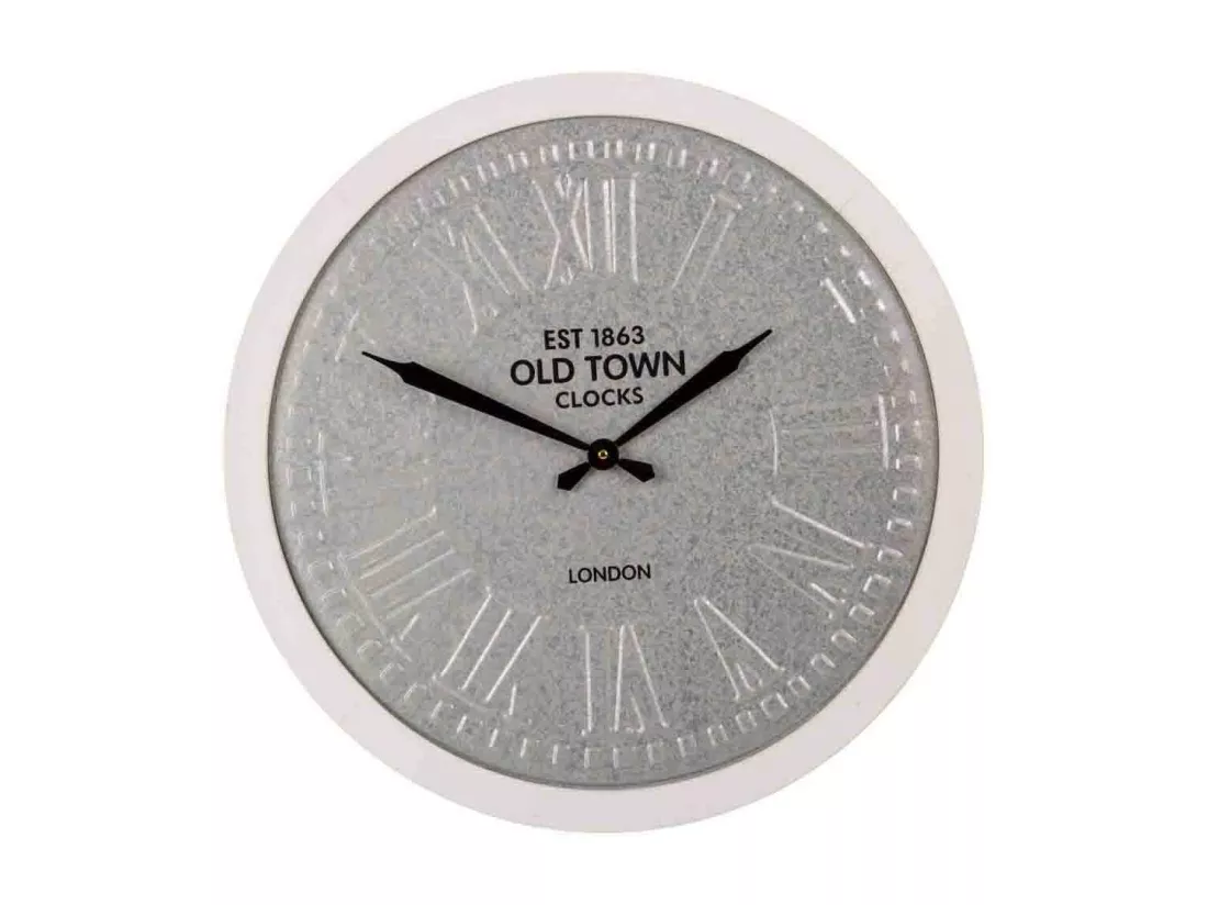 Horloge murale en bois et métal gris 60x60x6h