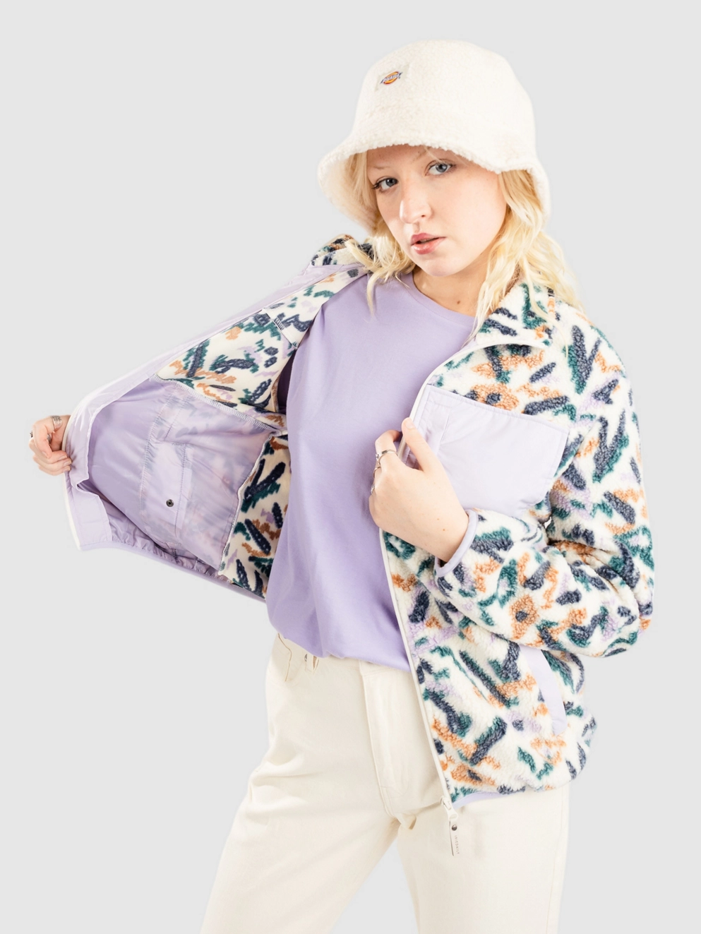 Iriedaily Arkta Teddy 2 Zip Hoodie navy purple