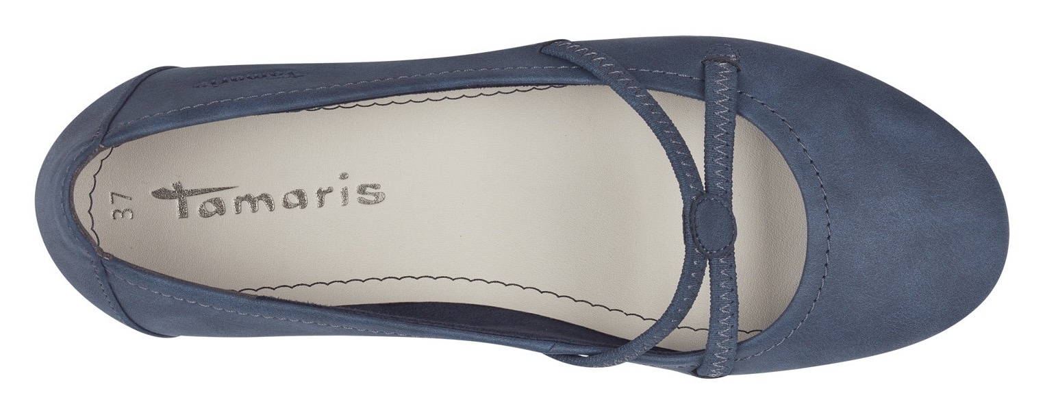 Tamaris Ballerina »Caterina«  Flats, Festtagsmode, Slipper mit Gummizugriemchen