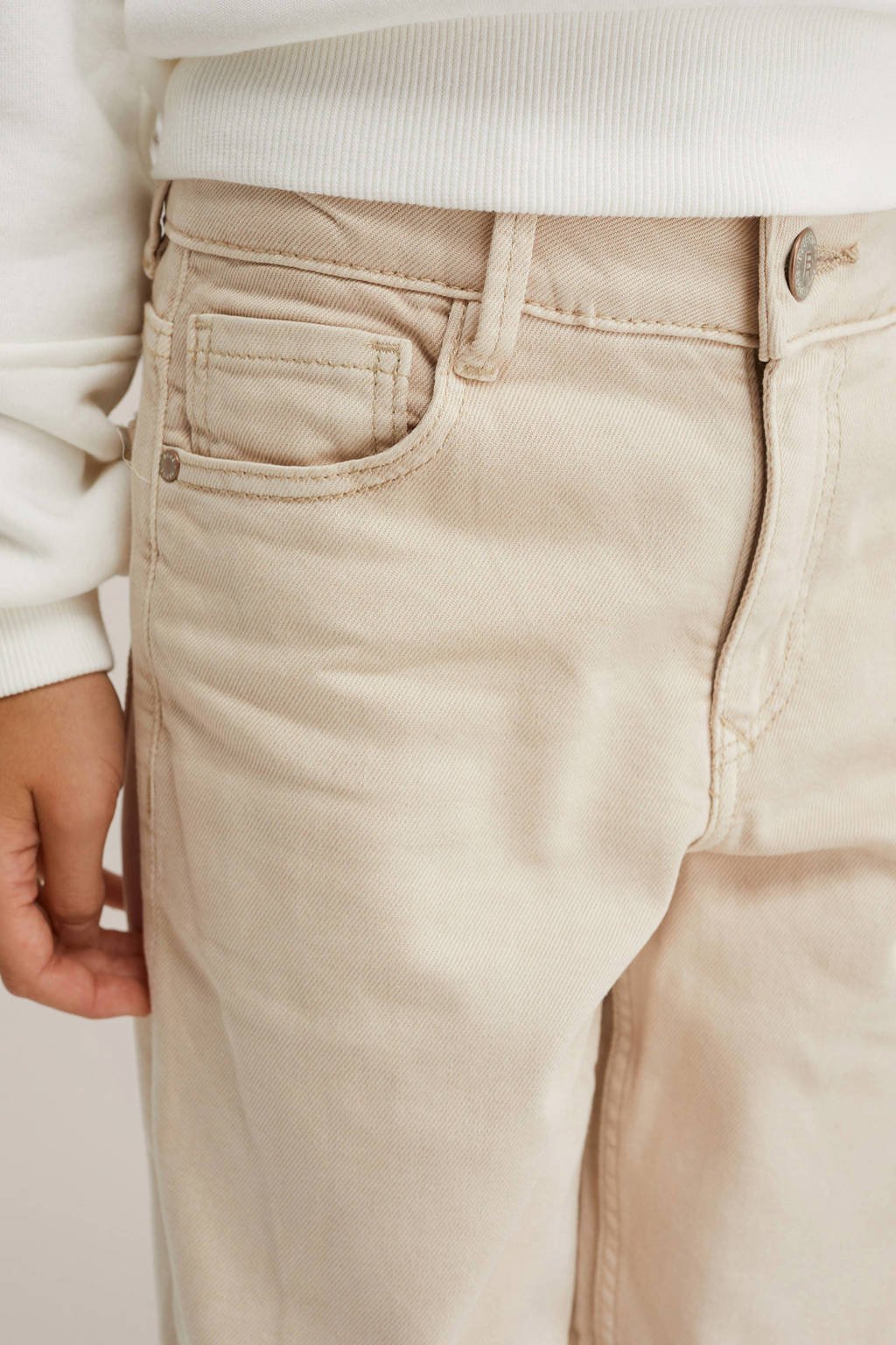 WE Fashion Blue Ridge high waist loose fit jeans beige