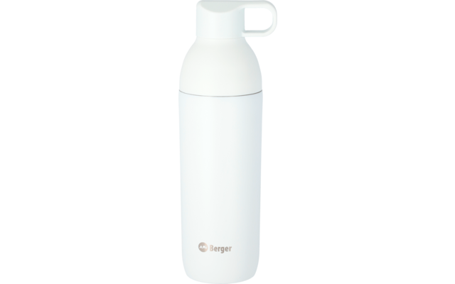 Berger Edelstahl Trinkflasche mit 2-in-1 Deckel 550 ml