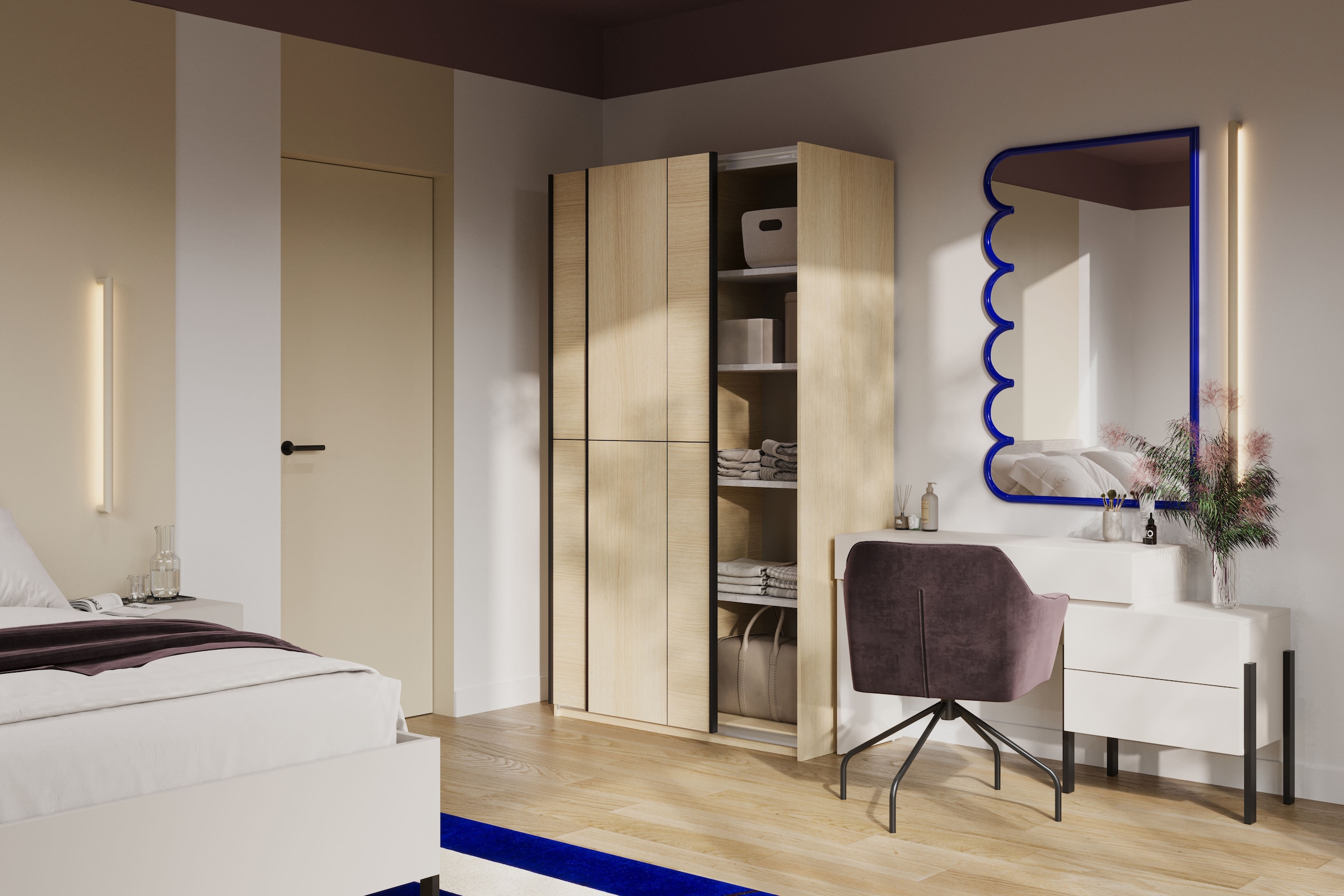 Home affaire Schiebetürenschrank »Cube Garderobenschrank incl.kompletter Innenausstattung« Moderner Kleiderschrank, Schiebetürenschrank, Garderobe