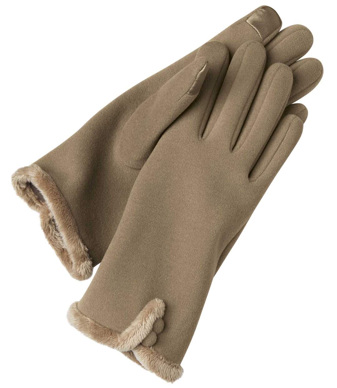 Gants Tactiles Détails Fausse Fourrure