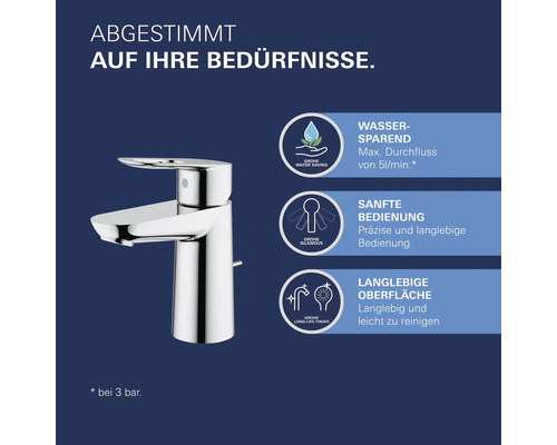 GROHE BAULOOP wastafelmengkraan, chroom 23335000