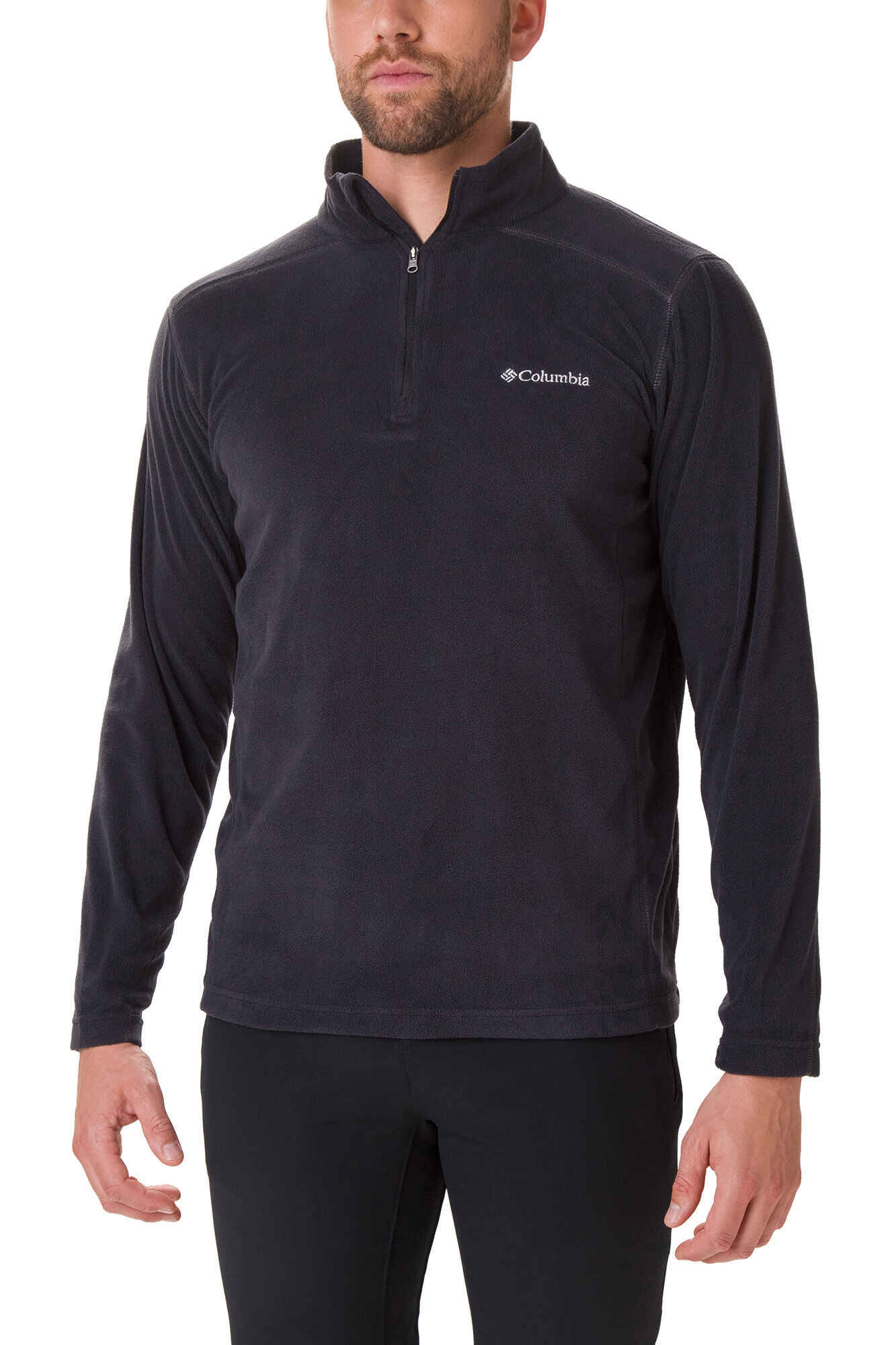 Jaqueta masculina Columbia Klamath Range™ II com meio zíper e forro preto.