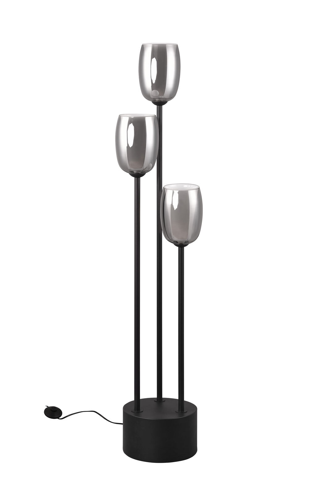 TRIO Retrofit Stehlampe TRS BARRET 140 cm schwarz /rauchfarbig