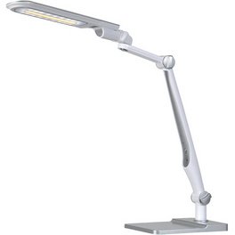 Lampe de bureau à LED Multiflex, pince & socle, argent