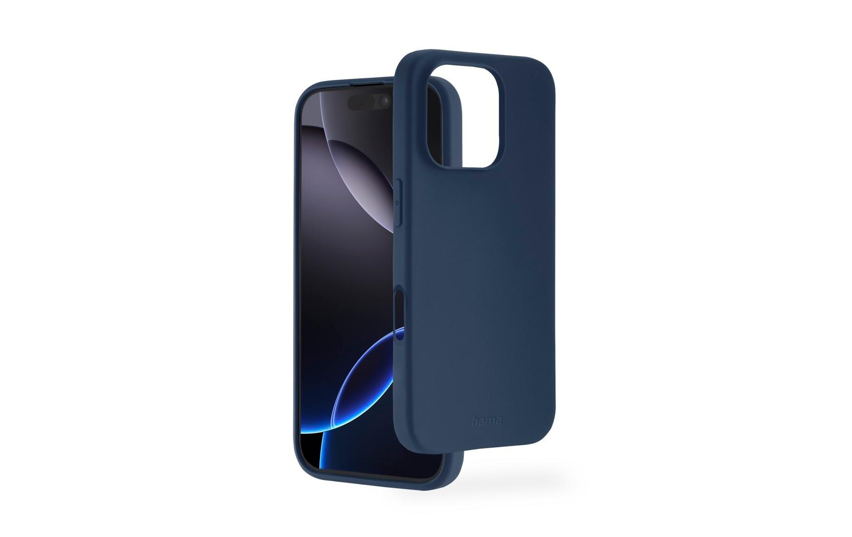 Back Cover Fantastic Feel Blau/Dunkelblau für iPhone 16 ProHama Fantastic Feel Handy-Schutzhülle 16 cm (6.3