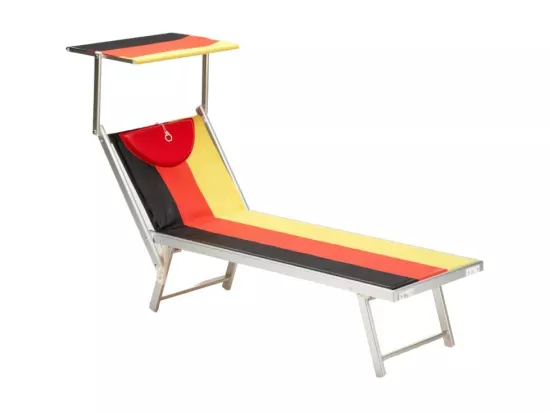 Lot de 4 bains de soleil de plage en aluminium transat pro VISA