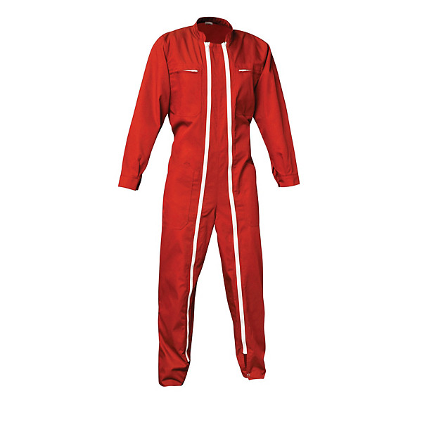 Combinaison de travail rouge double fermeture, polycoton, taille XL