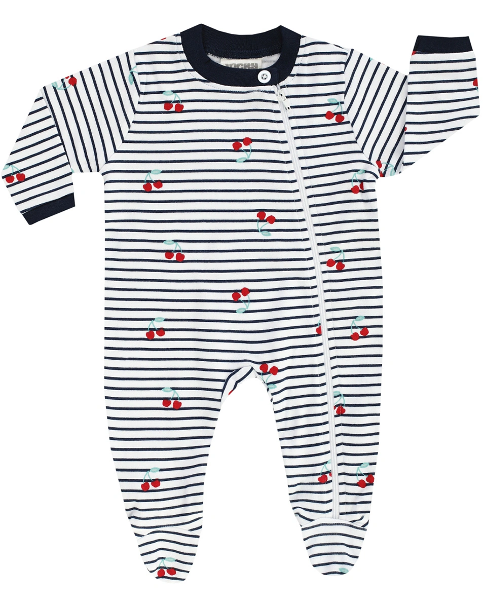 Schlafstrampler CHERRYBERRY geringelt in marine