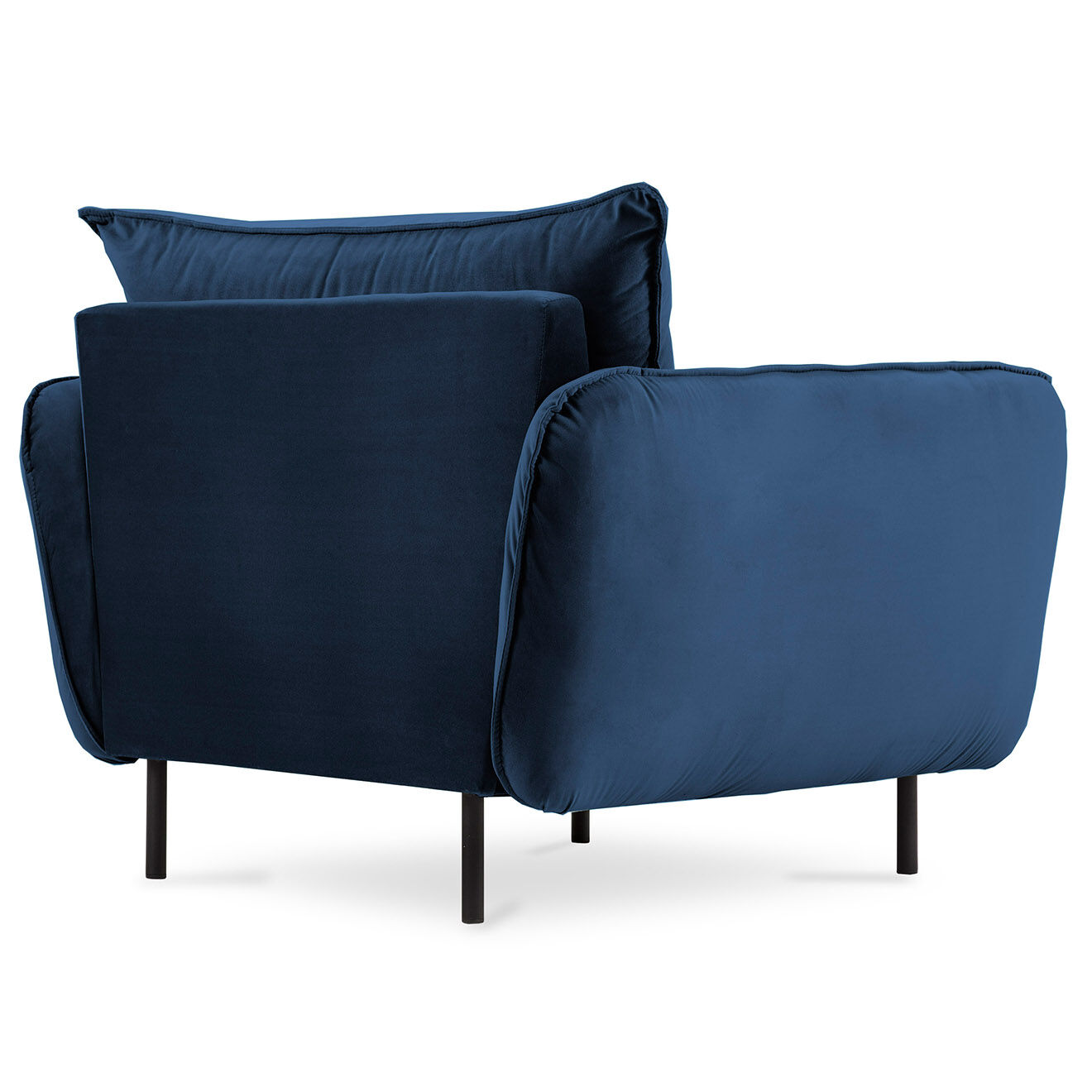 Cosmopolitan Design Fauteuil en Velours Vienna bleu roi - 95x92x95 cm