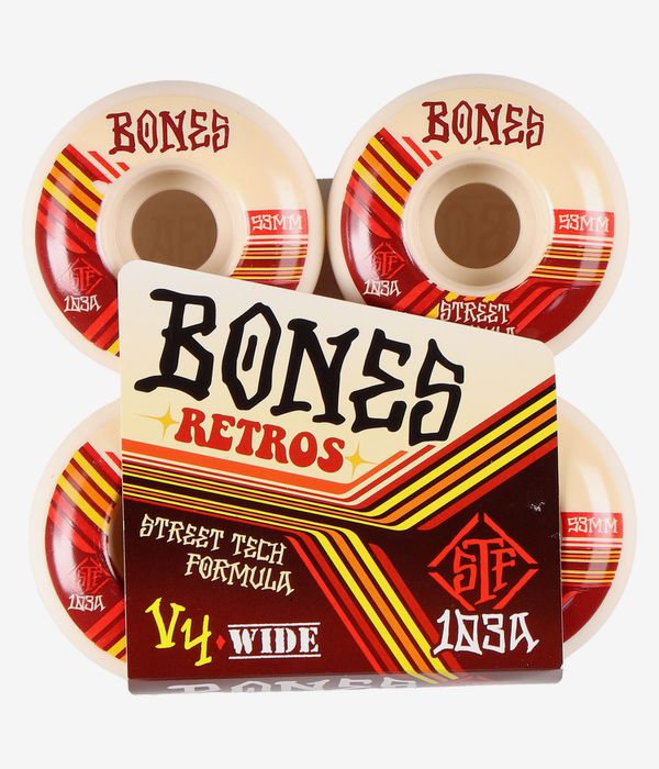 Bones STF Retros V4 Rollen (white red) 53mm 103A 4er Pack