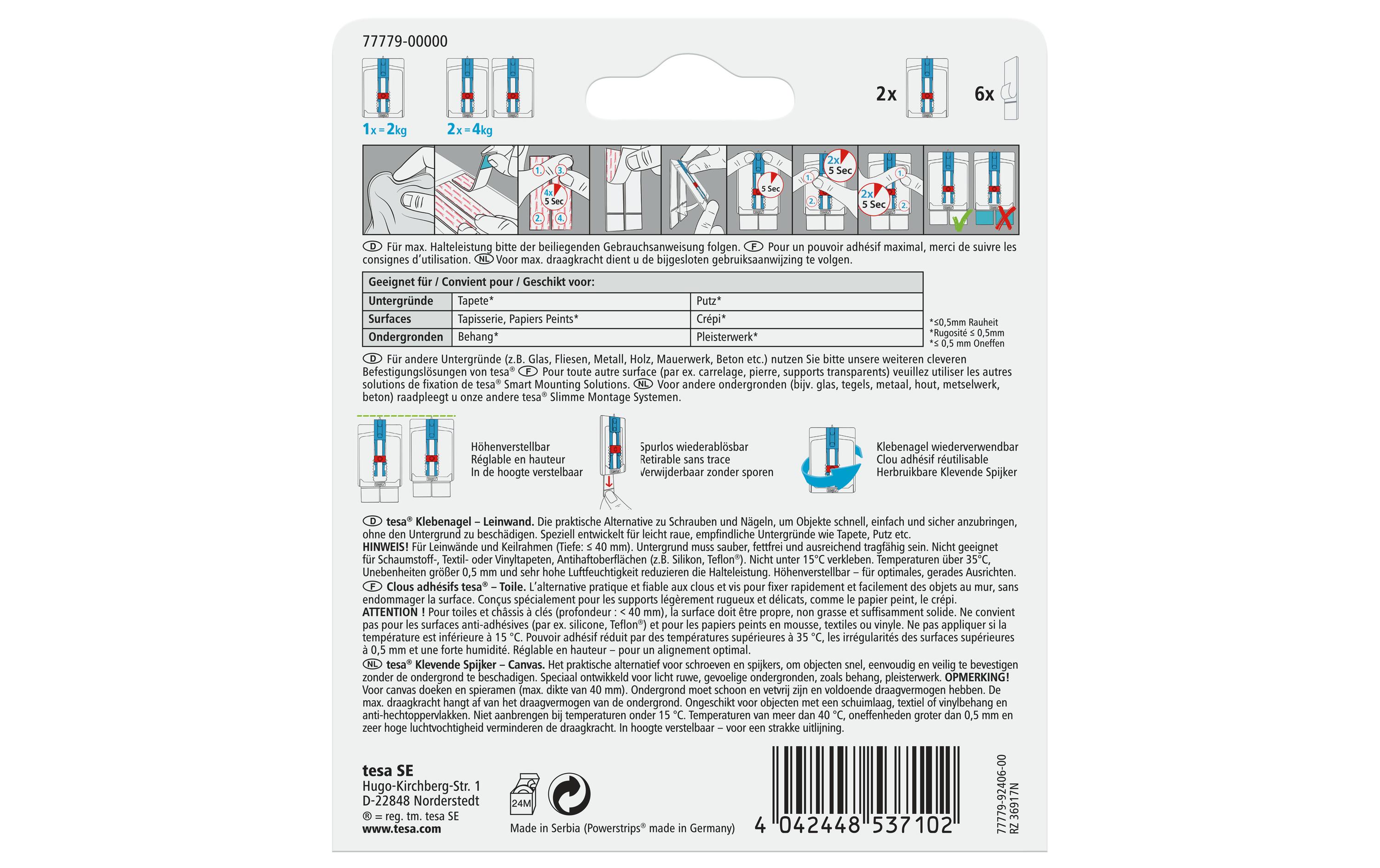 Klebenagel Leinwänd, Tapete & Putz 2 kgKlebenagel für Leinwände, Tapete & Putz