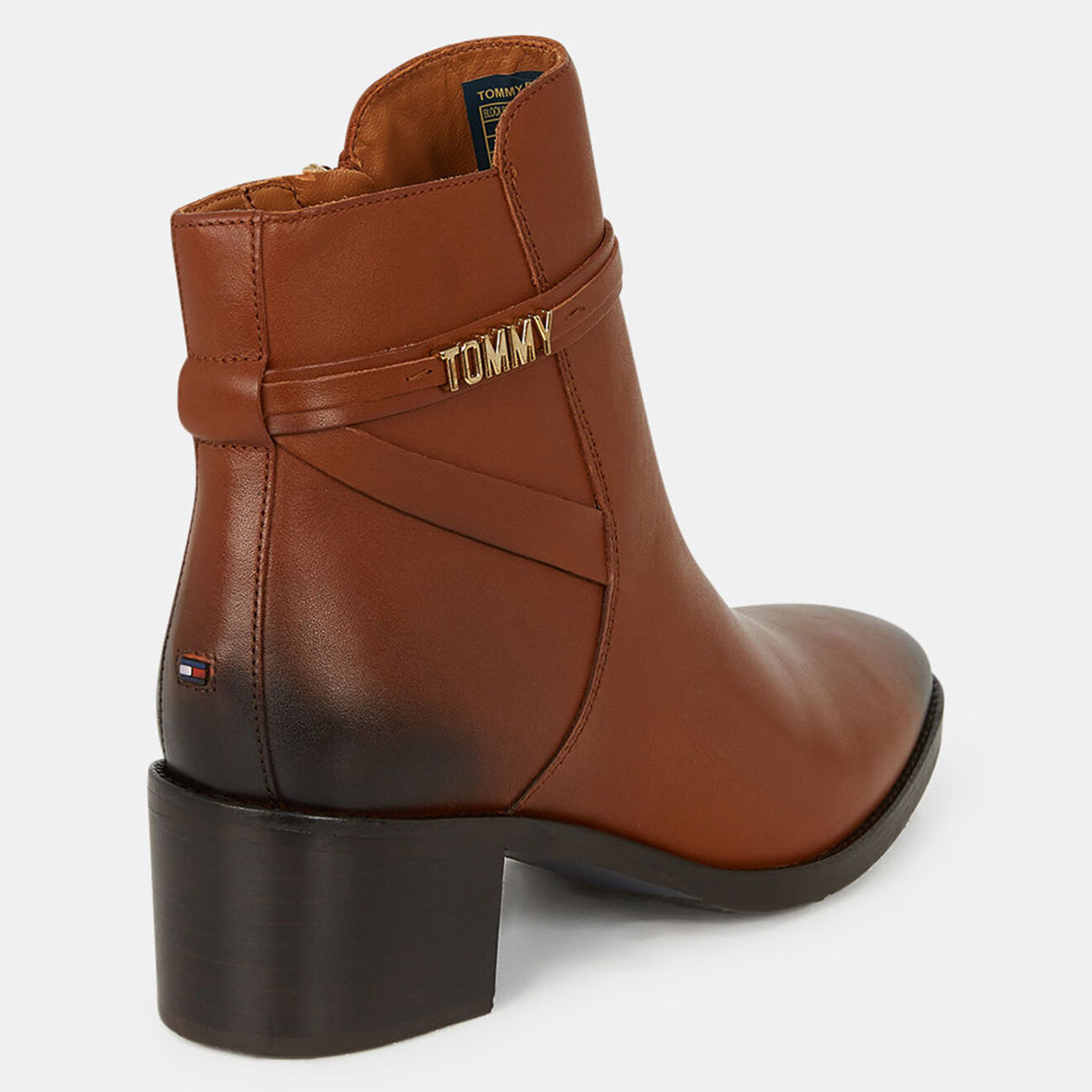 Tommy Hilfiger Bottines en Cuir à talon Brandi cognac - Talon 6 cm