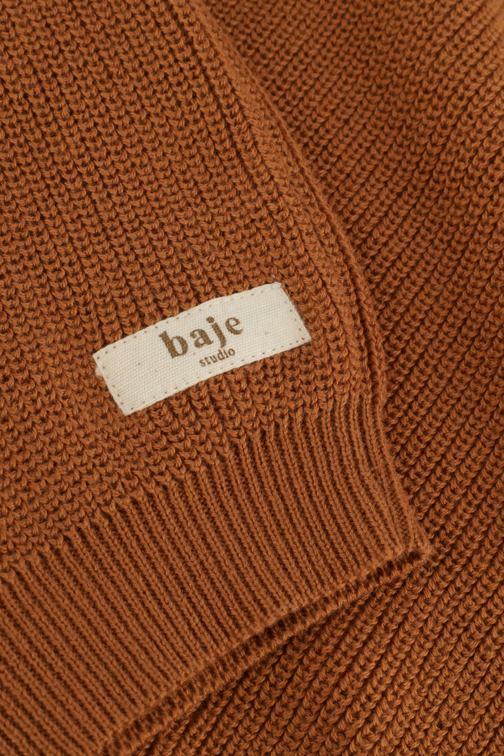 BAJE STUDIO camel baje studio trui shortsleeve knitted top