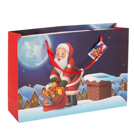 Idena Geschenktasche Weihnachten Santa Schornstein FSC-Mix
