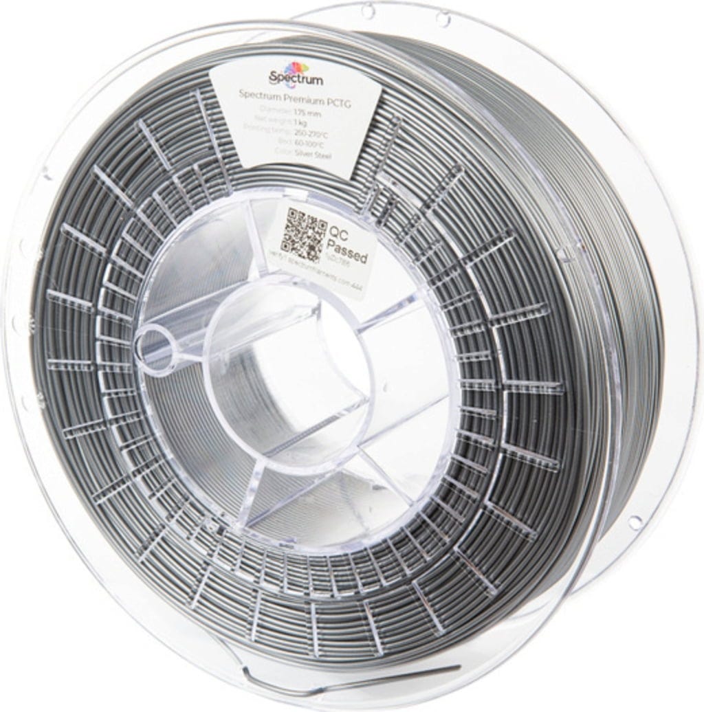 Spectrum  Premium PCTG Silver Steel, 1,75 mm / 1000 g    Hochwertige Alternative zu PET-G in Silver Steel
