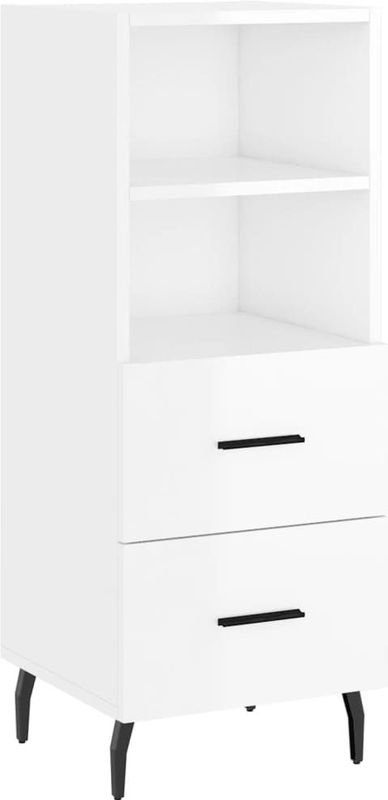 vidaXL - Dressoir - Hoogglans Wit - Bewerkte Hout