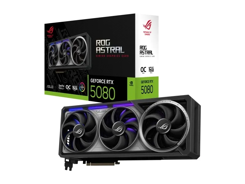 ASUS ROG Astral GeForce RTX 5080 16GB - OC Edition - grafikkort - GeForce RTX 5080 - 16 GB GDDR7 - PCI Express 5.0 - 2 x HDMI, 3 x DisplayPort