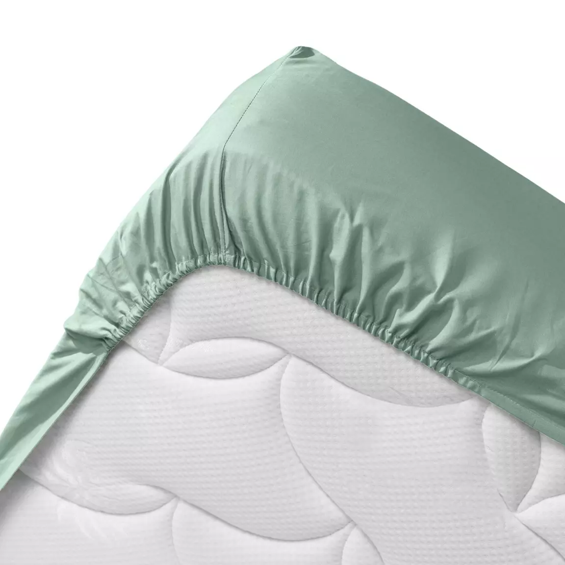 Drap housse coton bio (160 x 200 cm) Biolina Vert sauge