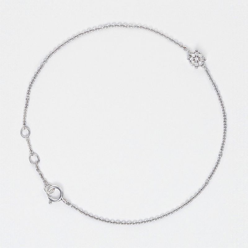 Bracelet Or Blanc et Diamants 0,05 carat 