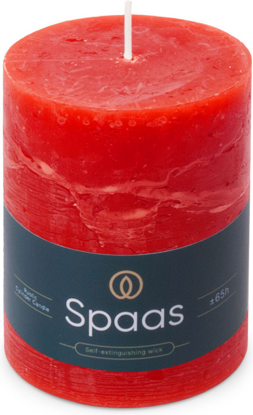 Spaas stompkaars Essential collection rood 65 uur D 8 H 11 cm