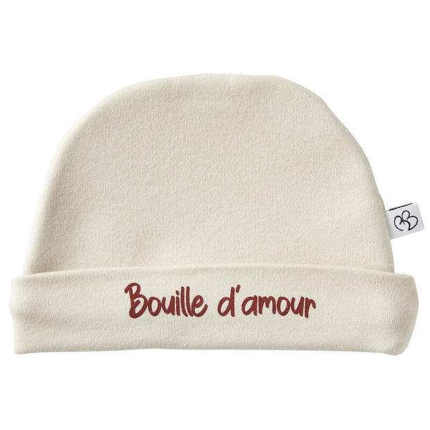 Bonnet doublé coton Bouille d'amour sable naissance - BB&CO