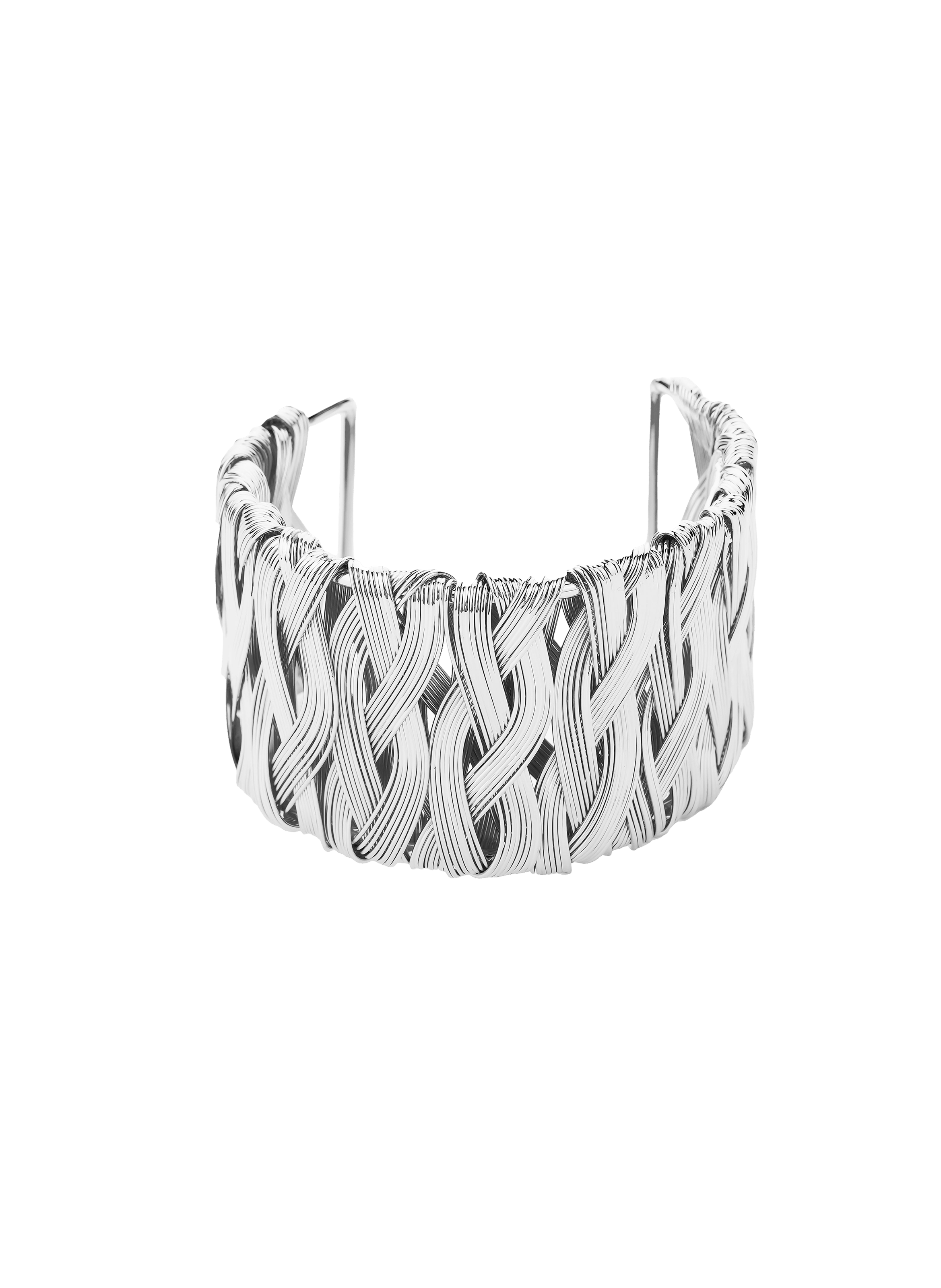 KANEY - Bracelet jonc torsadé en laiton | Argent