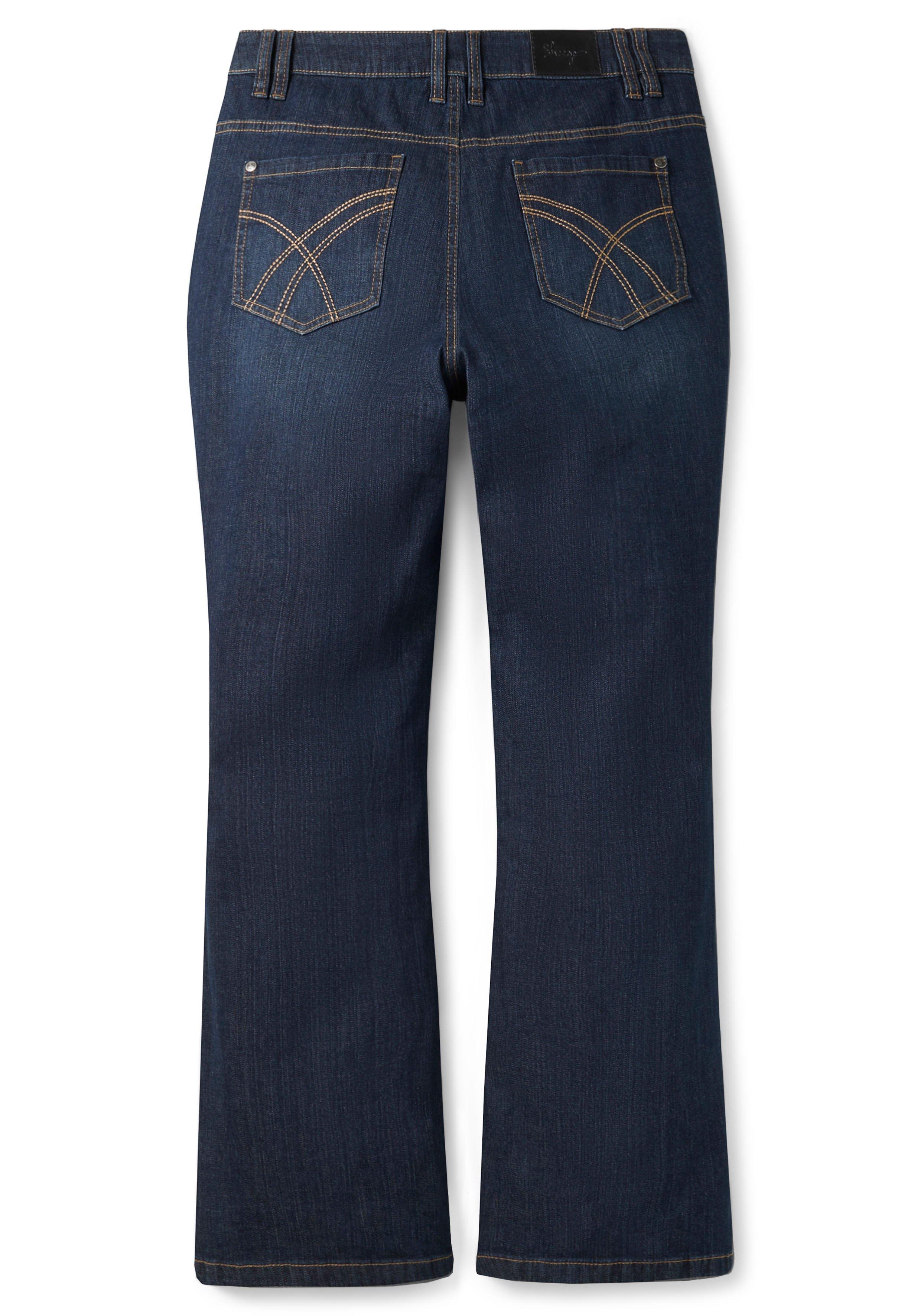 Bootcut-Jeans mit  Kontrastnähten