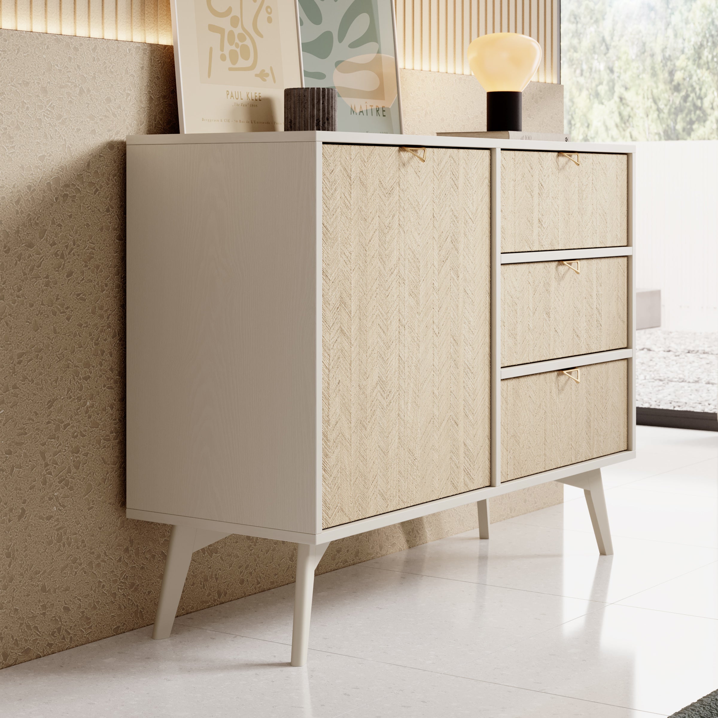 Essence - Dressoir - Beige/licht eiken - 106x38x81 cm