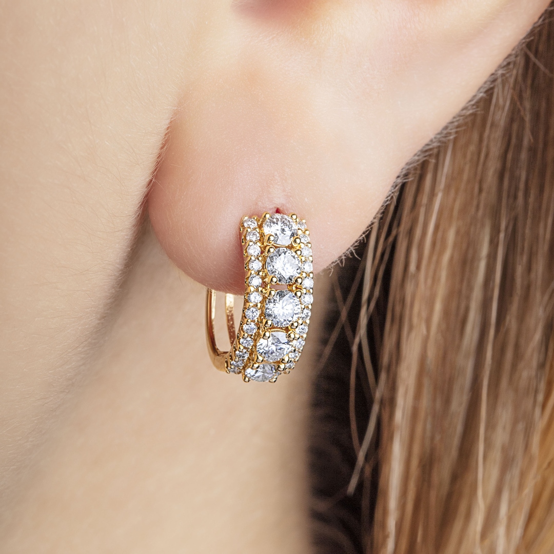 1.00 Karat Diamant-Kreolen 750/18 K Gelbgold Ø 13mm