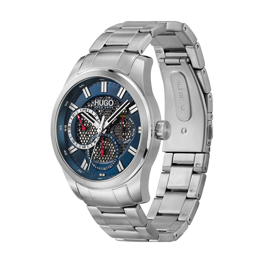 Montre Hugo Skeleton Bleu
