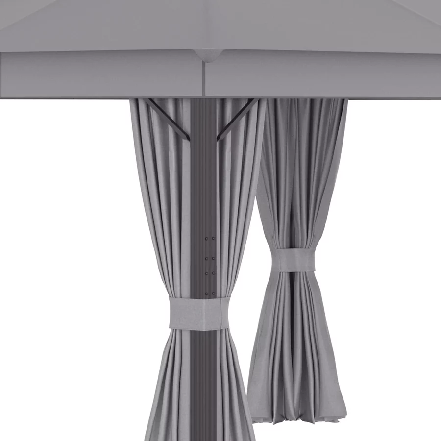 Outsunny Pavillon mit Seitenwänden grau