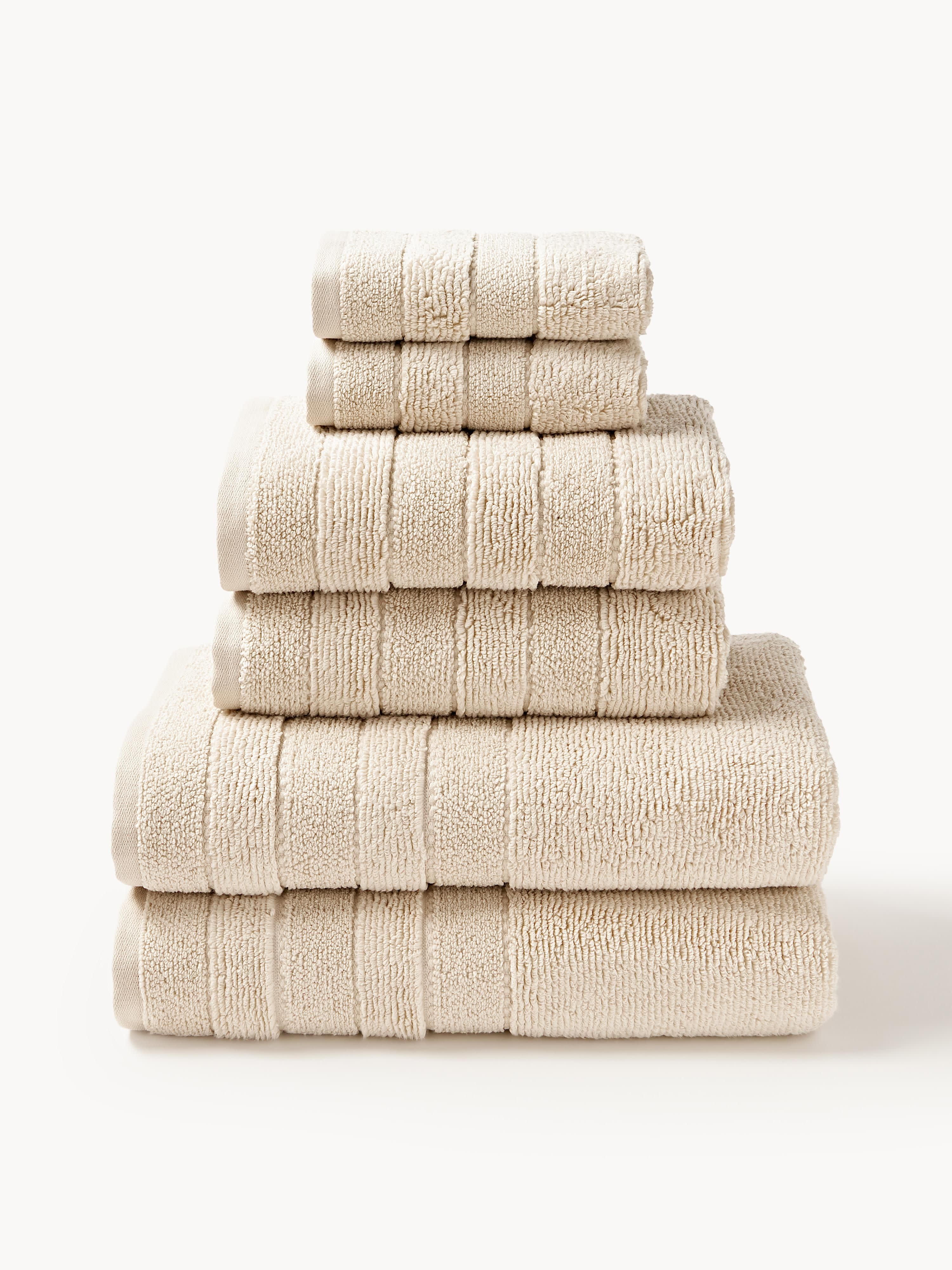 Handdoekenset Luxe met gestreepte rand, in verschillende setgroottes