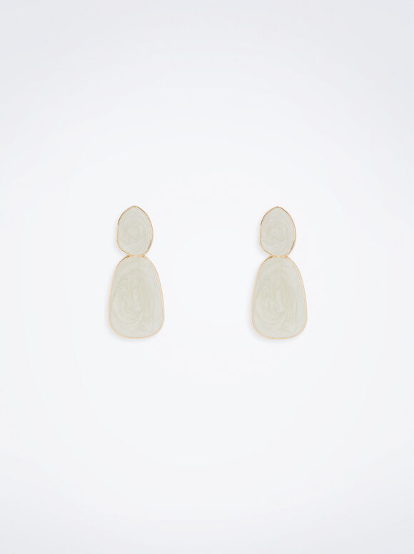 Brincos de esmalte dourados