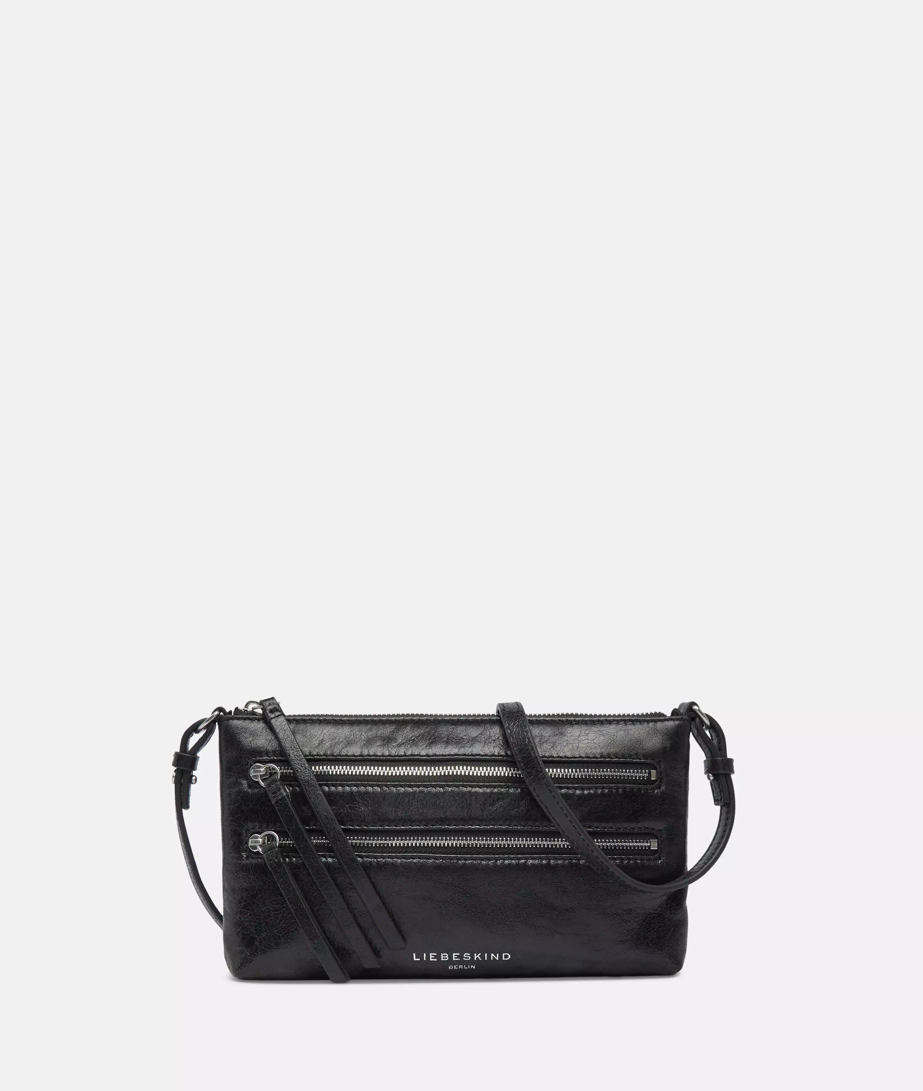 Crossbody Handy shoulder bag in soft lamb leather with crinkle effect
