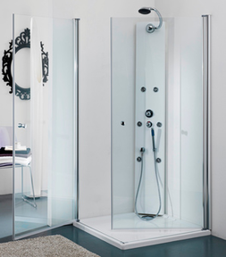 Plieger Royal hoekinstap 2-delig 6mm glas 88/90x185cm chroom