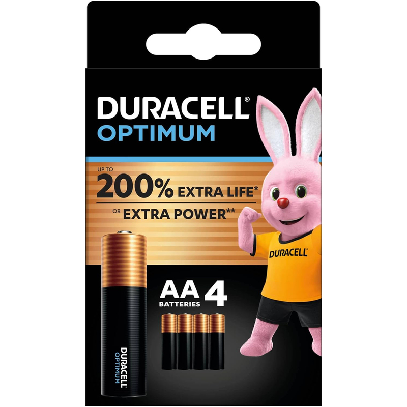 Duracell Batterien Optimum, AA/LR06, 4 Stück