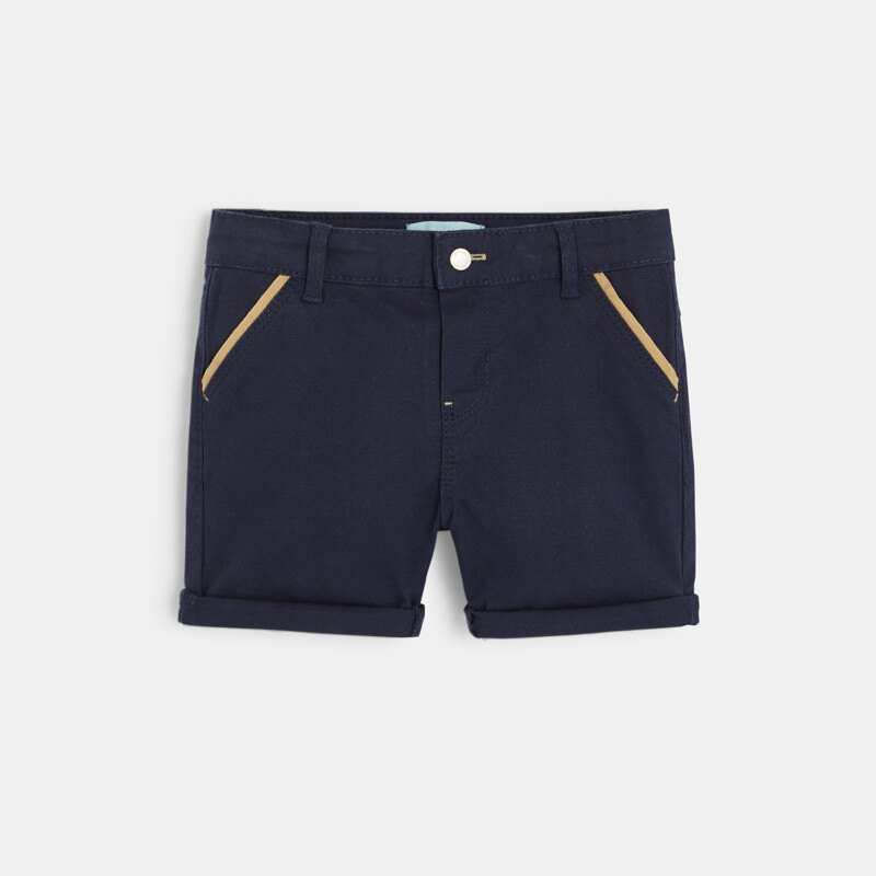 Short coton fantaisie bleu bébé garçon Bleu