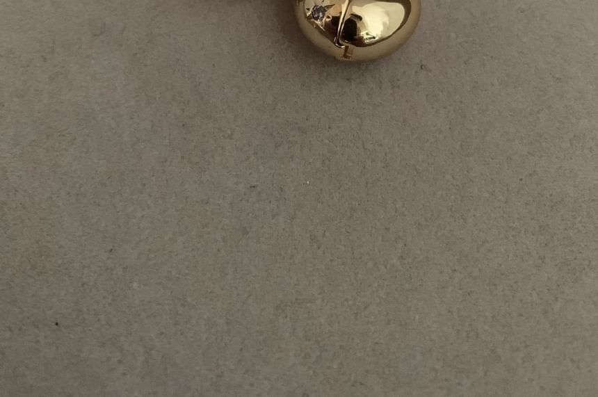 Hansha - 925 Sterling Zilveren Strass Hoepel Oorbel