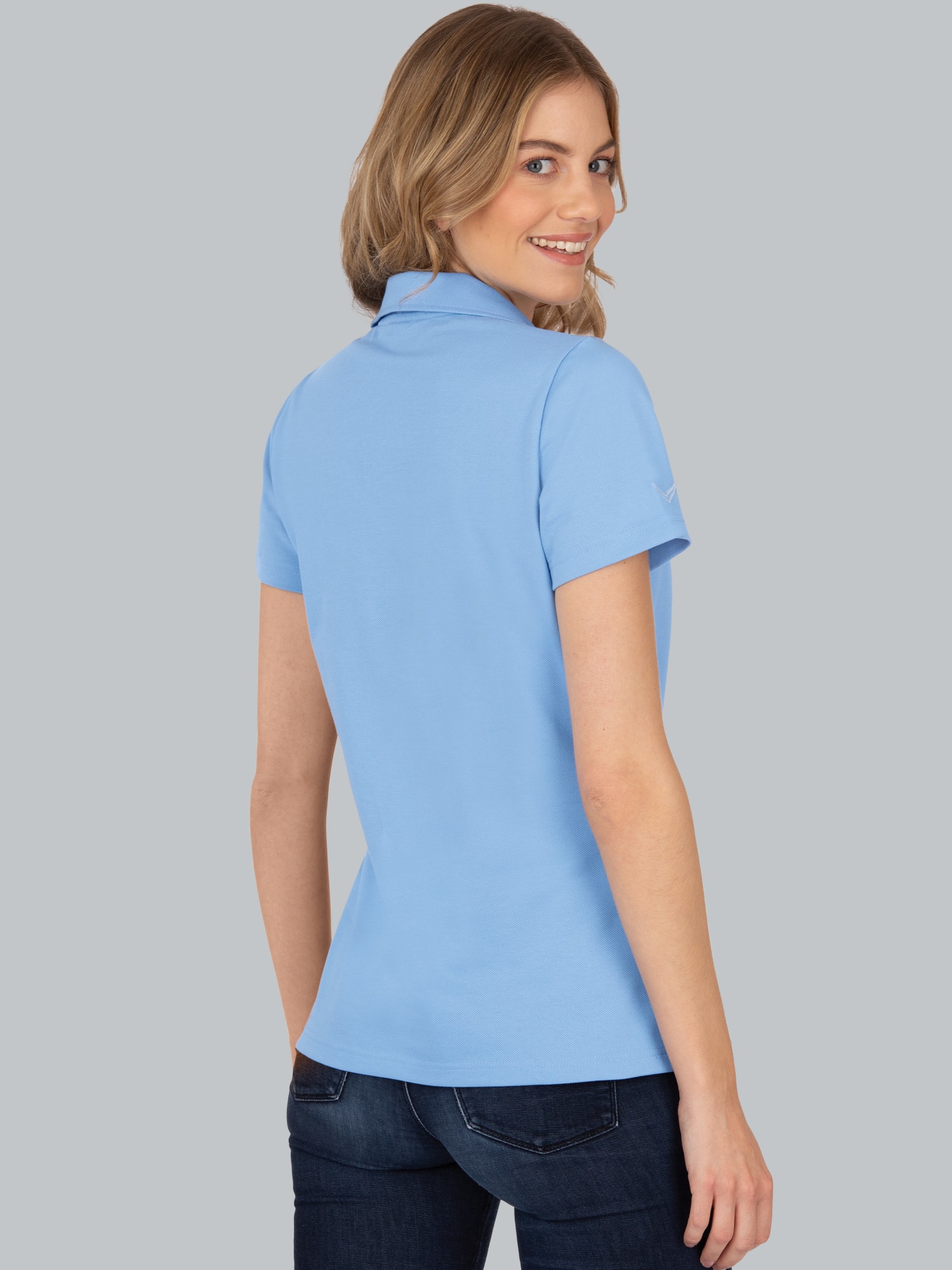 Poloshirt ohne Knopfleiste Horizont