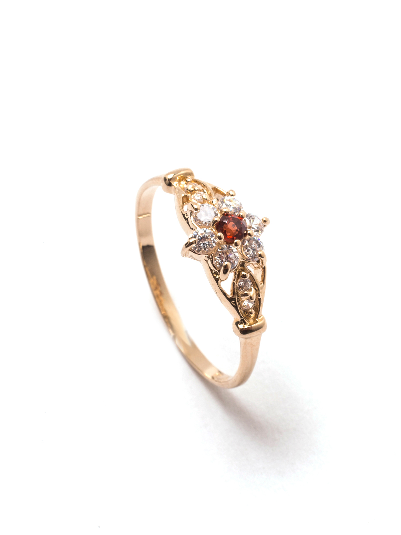 Bague 2 tons grenat véritable