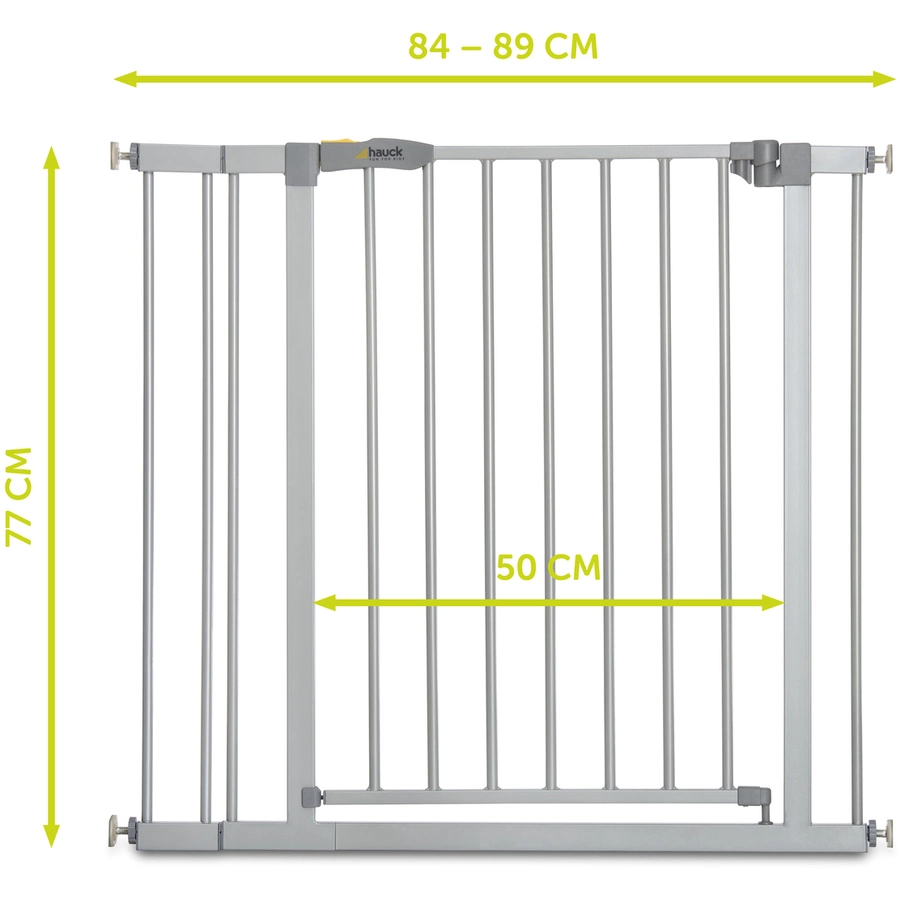 hauck Türschutzgitter Stop N Safe 2 Silber inklusive 9 cm Verlängerung