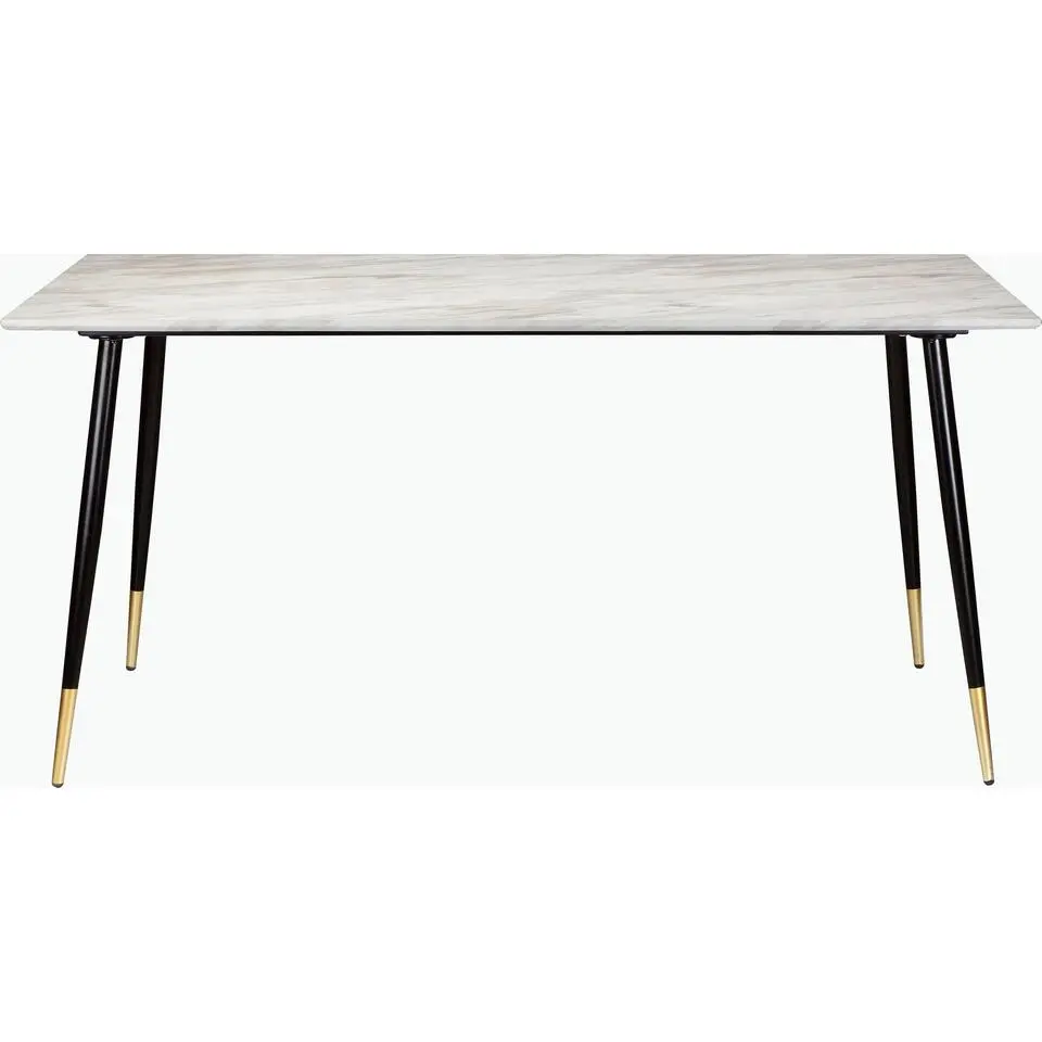 Monza - Eettafel 120x80 cm 6 zitplaatsen wit marmer look