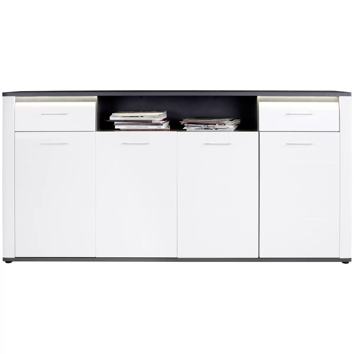 Highboard Alassio weiss,grau