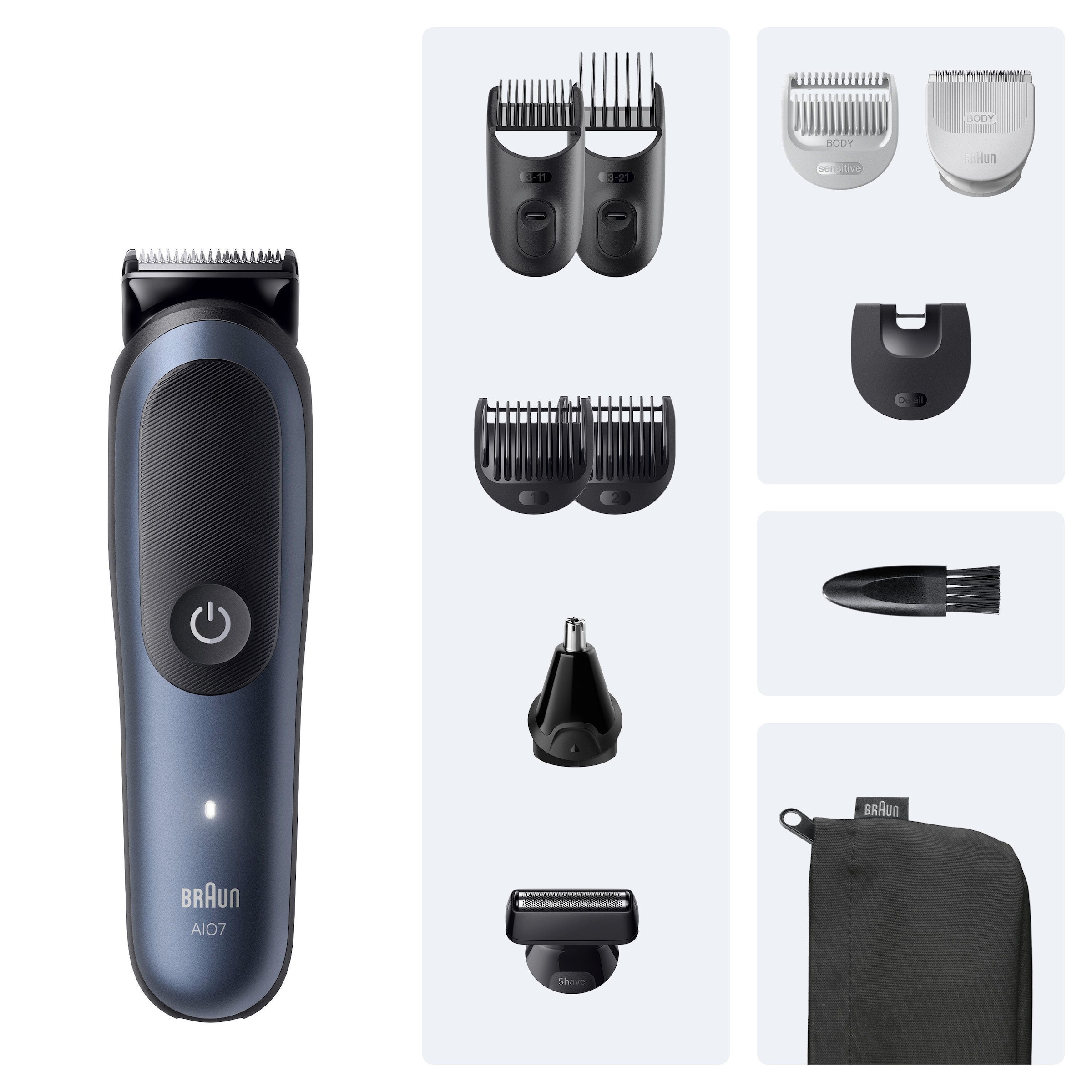 Braun Haarschneider »Braun All-in-One Series 7, 11-in-1 Groomingset« 120 Min Akku, SkinGuard-Technologie, AquaGrip für Unterwassernutzung